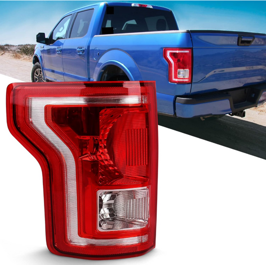 FIONE Tail Light Compatible with Ford F-150 2015-2017 Left Driver Side Halogen Type Without Bulbs FL3Z13405A FO2800239