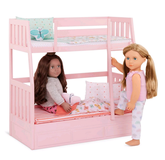 Our Generation Dreams for Two Pink Bunk Beds Accessory Set for 18" Dolls