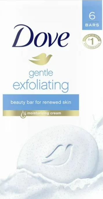Dove Gentle Exfoliating Beauty Bar, 4 oz, 6 Bar