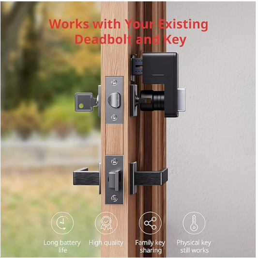 SwitchBot Wi-Fi Smart Lock with Wireless Keypad, Keyless Entry Door Lock for Front Door, Electronic Smart Deadbolt
