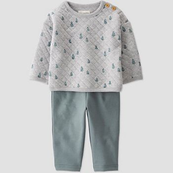 Baby Little Planet by Carter's Evergreen Trees Quilted Sweatshirt & Pants 2-Piece Set